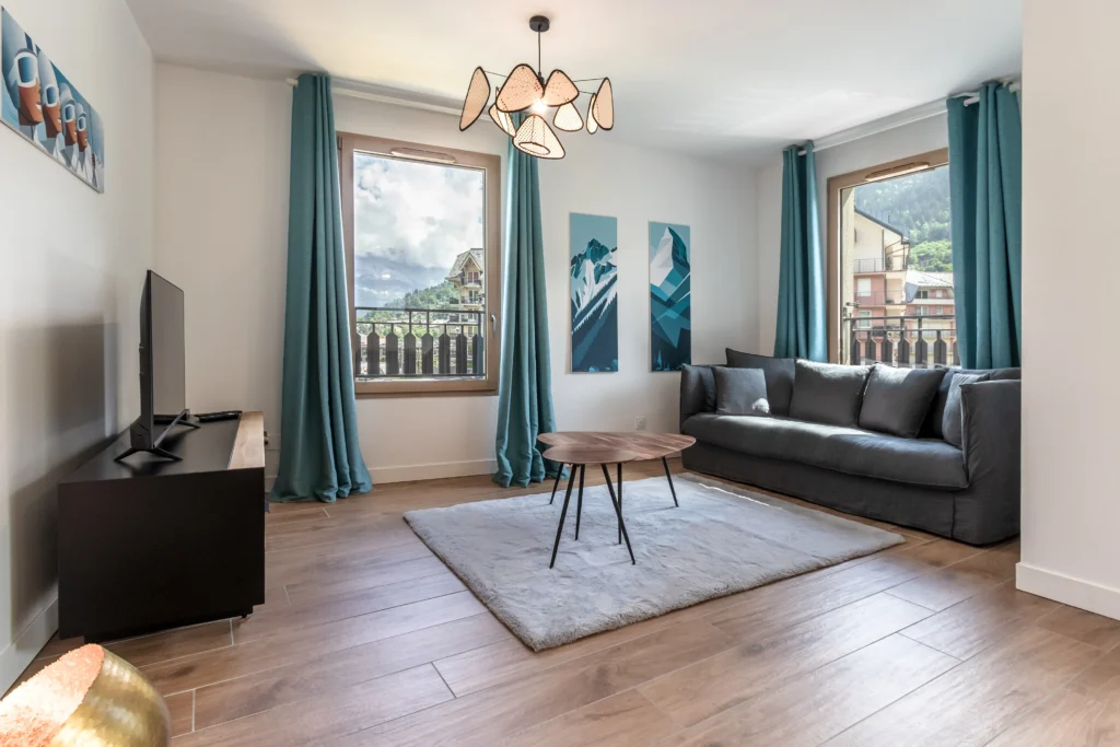 Salon de l’appartement Le 203 a Saint-Gervais-les-Bains, proche des telecabines