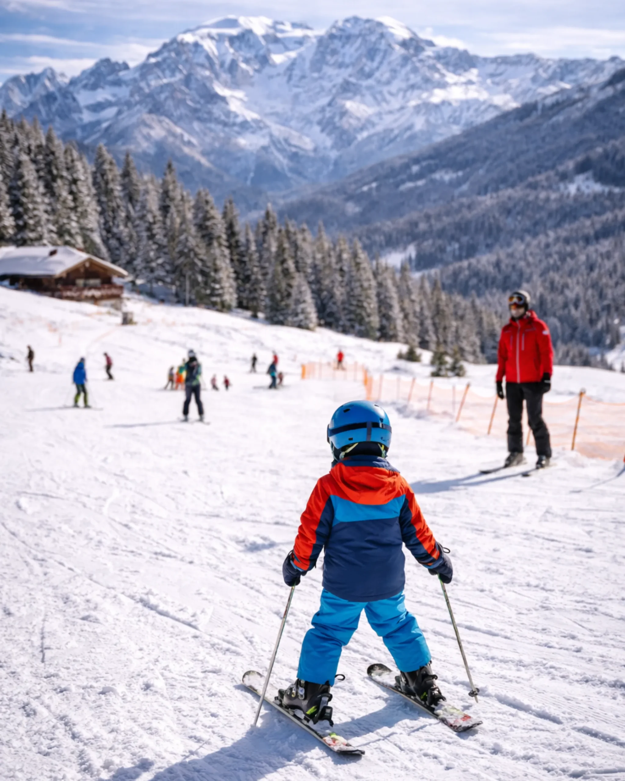Découvrir Sallanches : séjour calme au cœur du Mont-Blanc 2 Enfant qui apprend le ski