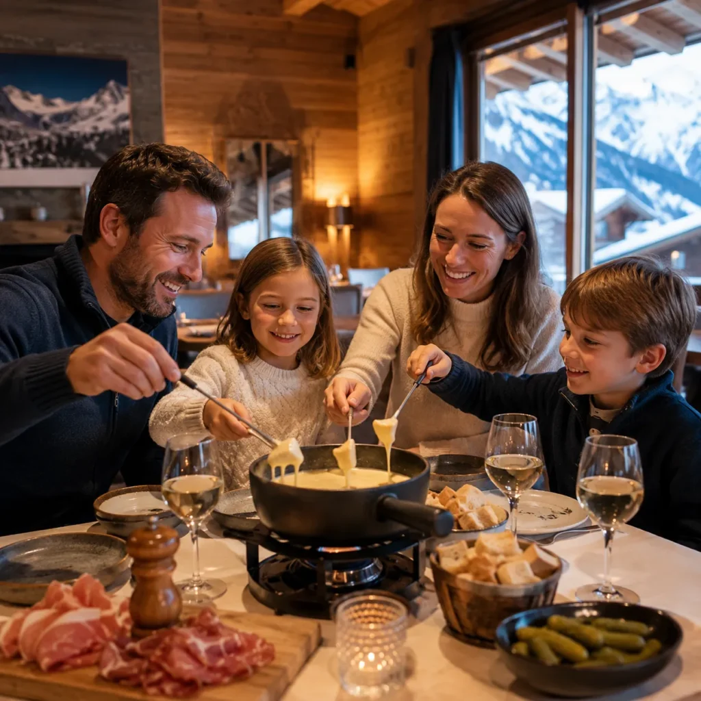 Fondu savoyarde en famille