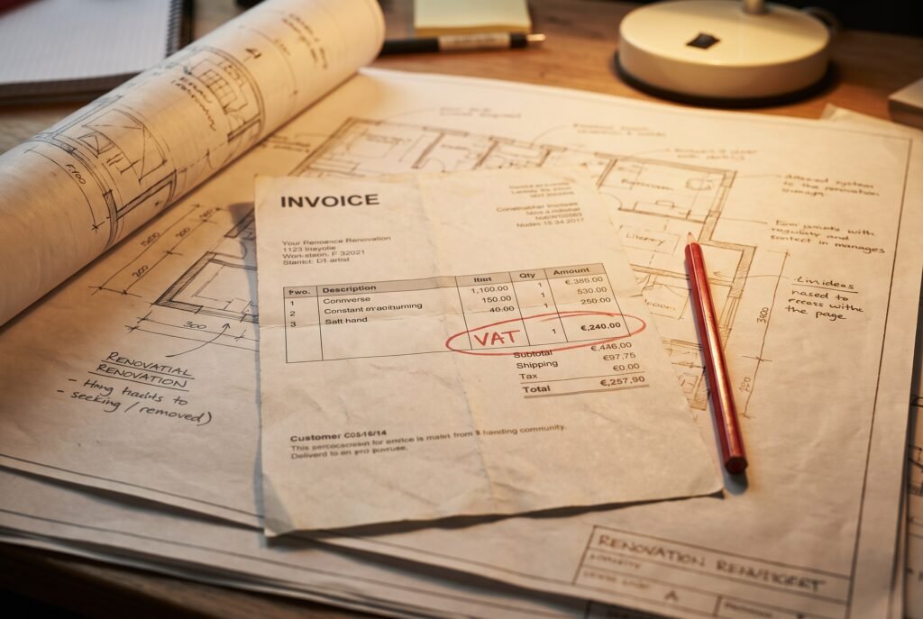 Documents administratifs et plans de rénovation pour la récupération de TVA